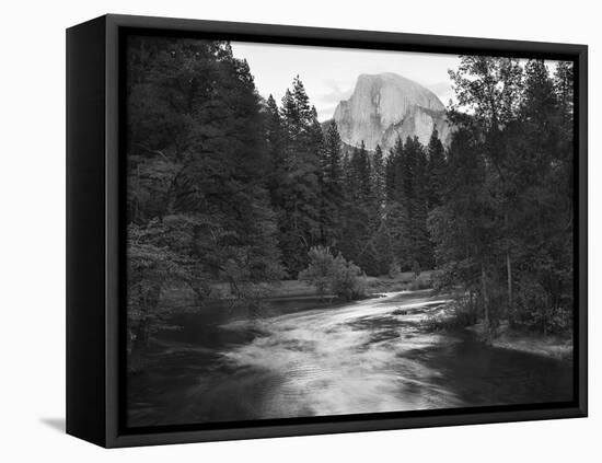 Half Dome with Sunset over Merced River, Yosemite, California, USA-Tom Norring-Framed Premier Image Canvas