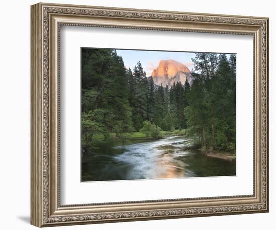 Half Dome with Sunset over Merced River, Yosemite, California, USA-Tom Norring-Framed Photographic Print