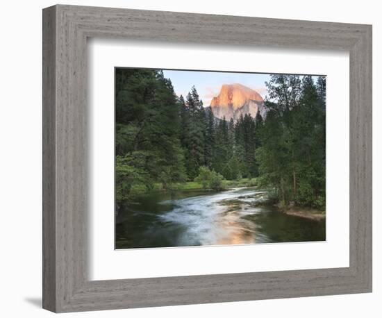 Half Dome with Sunset over Merced River, Yosemite, California, USA-Tom Norring-Framed Photographic Print