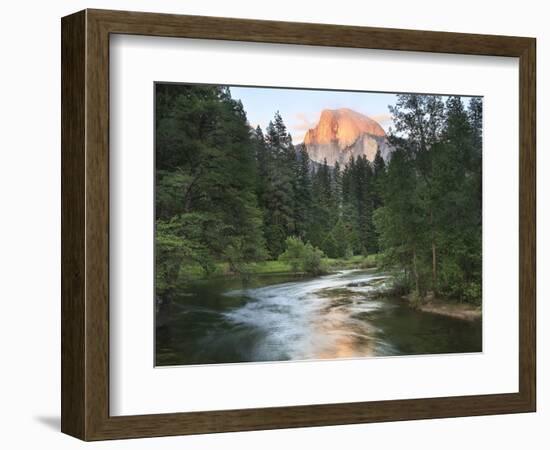 Half Dome with Sunset over Merced River, Yosemite, California, USA-Tom Norring-Framed Photographic Print