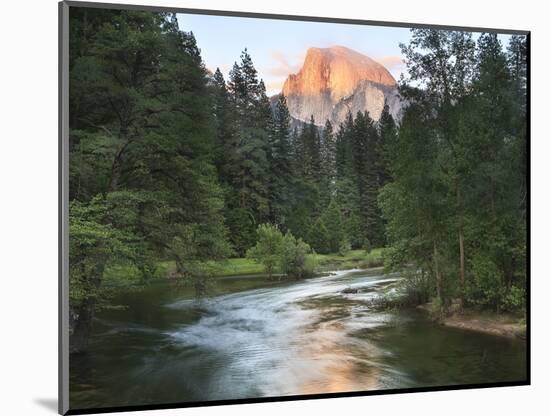 Half Dome with Sunset over Merced River, Yosemite, California, USA-Tom Norring-Mounted Photographic Print