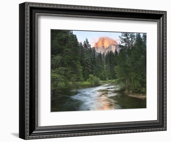 Half Dome with Sunset over Merced River, Yosemite, California, USA-Tom Norring-Framed Photographic Print