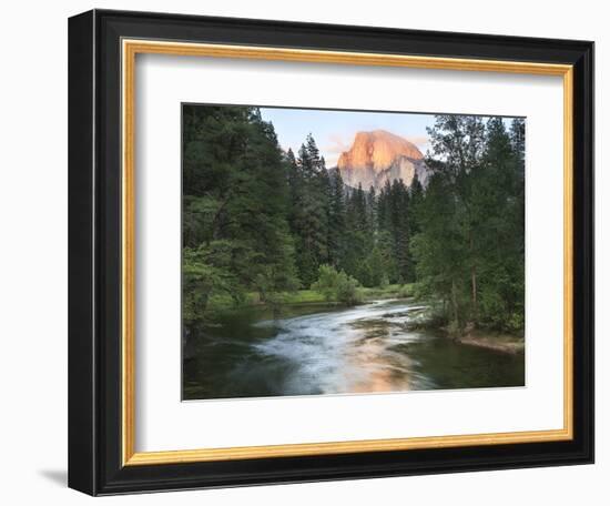 Half Dome with Sunset over Merced River, Yosemite, California, USA-Tom Norring-Framed Photographic Print