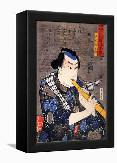 Half Legth Portrait of Goshaku Somegoro-Kuniyoshi Utagawa-Framed Premier Image Canvas