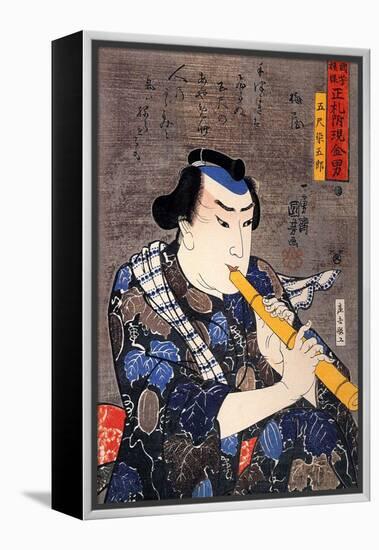 Half Legth Portrait of Goshaku Somegoro-Kuniyoshi Utagawa-Framed Premier Image Canvas