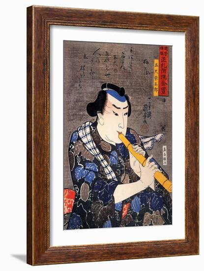 Half Legth Portrait of Goshaku Somegoro-Kuniyoshi Utagawa-Framed Giclee Print