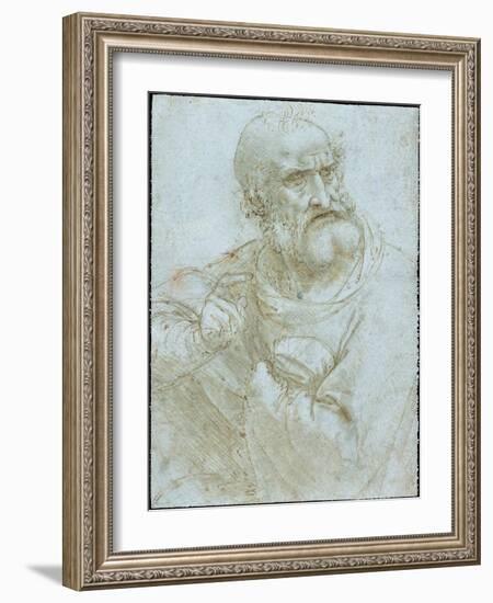 Half-Length Figure of an Apostle by Leonardo Da Vinci-Leonardo Da Vinci-Framed Giclee Print