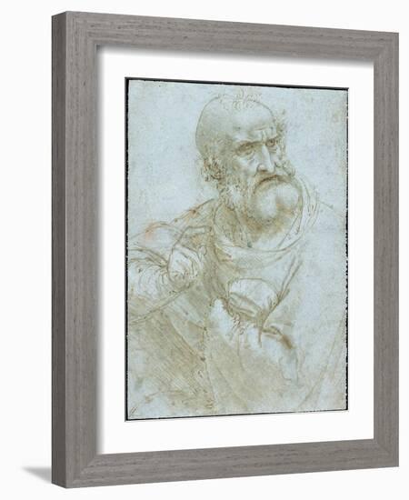 Half-Length Figure of an Apostle by Leonardo Da Vinci-Leonardo Da Vinci-Framed Giclee Print