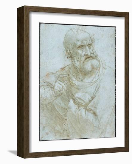 Half-Length Figure of an Apostle by Leonardo Da Vinci-Leonardo Da Vinci-Framed Giclee Print