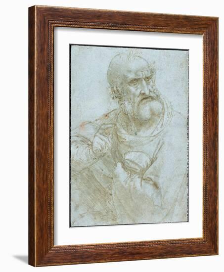 Half-Length Figure of an Apostle by Leonardo Da Vinci-Leonardo Da Vinci-Framed Giclee Print