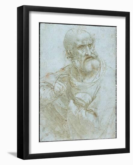 Half-Length Figure of an Apostle by Leonardo Da Vinci-Leonardo Da Vinci-Framed Giclee Print