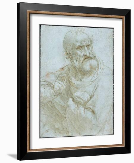 Half-Length Figure of an Apostle by Leonardo Da Vinci-Leonardo Da Vinci-Framed Giclee Print