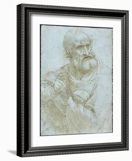 Half-Length Figure of an Apostle by Leonardo Da Vinci-Leonardo Da Vinci-Framed Giclee Print