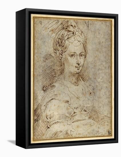 Half-Length of a Seated Woman-Parmigianino-Framed Premier Image Canvas