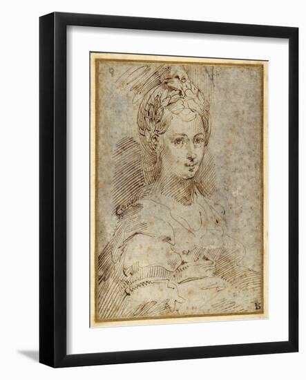 Half-Length of a Seated Woman-Parmigianino-Framed Giclee Print