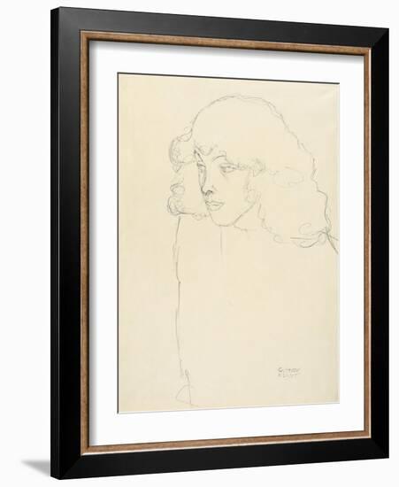 Half-Length Portrait of a Girl in Three-Quarter Profile, 1913-Gustav Klimt-Framed Giclee Print