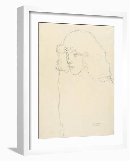 Half-Length Portrait of a Girl in Three-Quarter Profile, 1913-Gustav Klimt-Framed Giclee Print