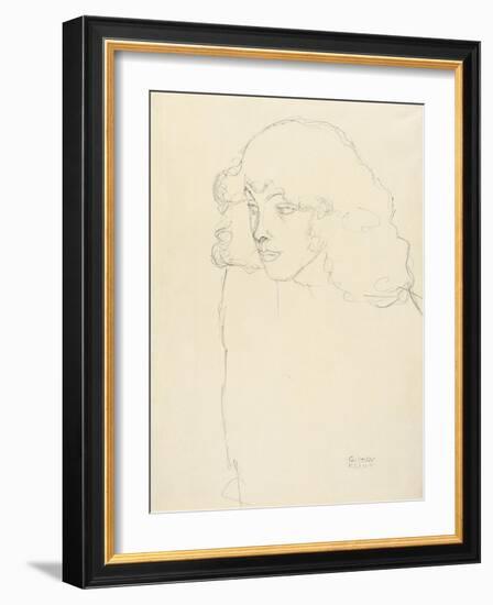 Half-Length Portrait of a Girl in Three-Quarter Profile, 1913-Gustav Klimt-Framed Giclee Print