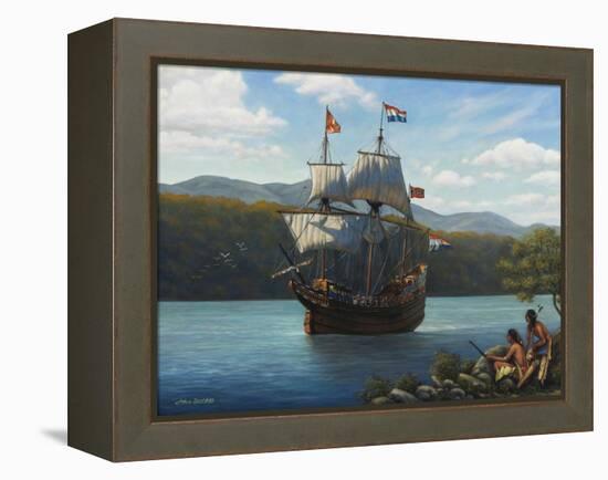 Half Moon on the Hudson-John Zaccheo-Framed Premier Image Canvas