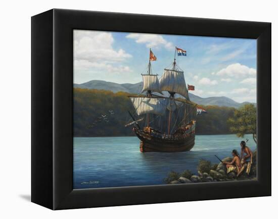 Half Moon on the Hudson-John Zaccheo-Framed Premier Image Canvas