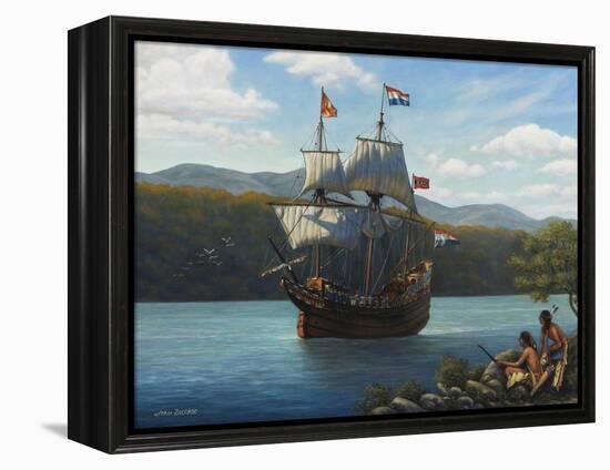 Half Moon on the Hudson-John Zaccheo-Framed Premier Image Canvas