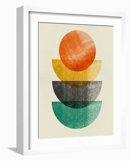 Half Moons and Tangerine Circle-Eline Isaksen-Framed Art Print