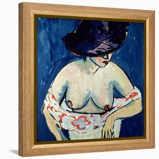 Half-Naked Woman with a Hat, 1911-Ernst Ludwig Kirchner-Framed Premier Image Canvas