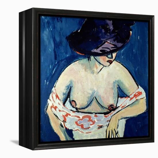 Half-Naked Woman with a Hat, 1911-Ernst Ludwig Kirchner-Framed Premier Image Canvas