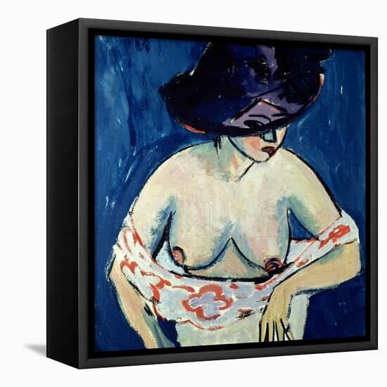 Half-Naked Woman with a Hat, 1911-Ernst Ludwig Kirchner-Framed Premier Image Canvas