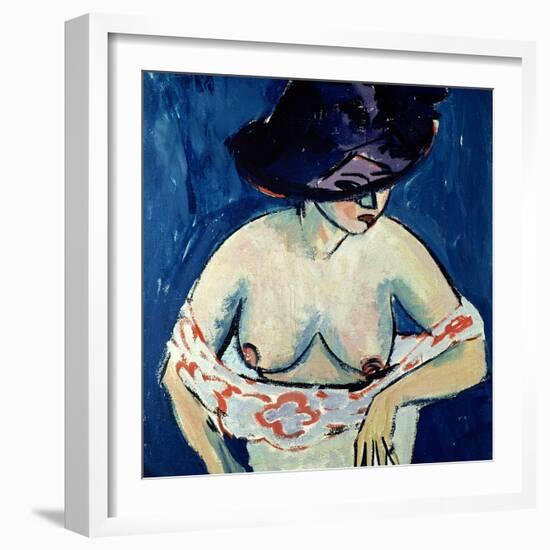 Half-Naked Woman with a Hat, 1911-Ernst Ludwig Kirchner-Framed Giclee Print