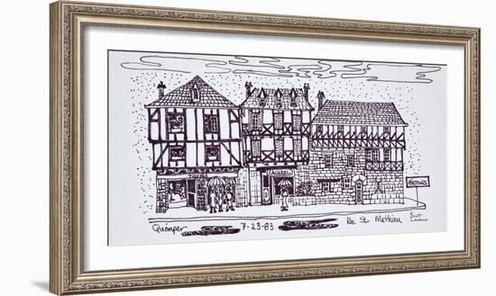 Half-timbered architecture along Rue St. Mathieu, Quimper, Brittany, France-Richard Lawrence-Framed Photographic Print