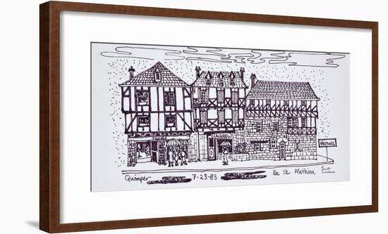 Half-timbered architecture along Rue St. Mathieu, Quimper, Brittany, France-Richard Lawrence-Framed Photographic Print