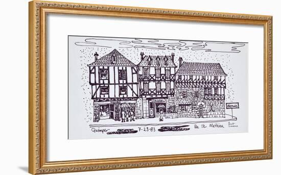 Half-timbered architecture along Rue St. Mathieu, Quimper, Brittany, France-Richard Lawrence-Framed Photographic Print