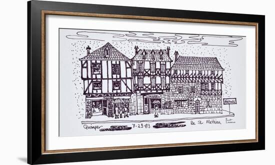 Half-timbered architecture along Rue St. Mathieu, Quimper, Brittany, France-Richard Lawrence-Framed Photographic Print