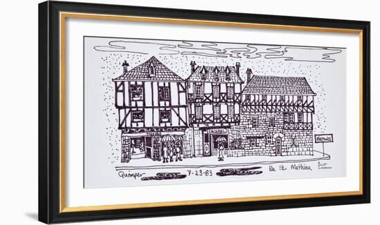 Half-timbered architecture along Rue St. Mathieu, Quimper, Brittany, France-Richard Lawrence-Framed Photographic Print