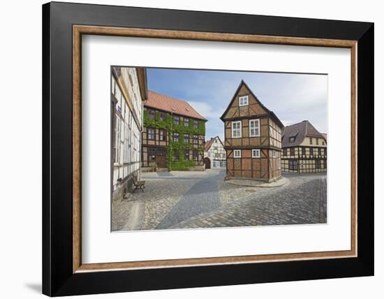 Half-Timbered House 'Am Finkenherd' in the Historical Old Town of Quedlinburg in Saxony-Anhalt-Uwe Steffens-Framed Photographic Print