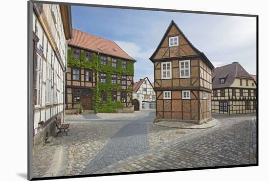 Half-Timbered House 'Am Finkenherd' in the Historical Old Town of Quedlinburg in Saxony-Anhalt-Uwe Steffens-Mounted Photographic Print