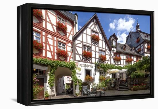 Half-Timbered Houses, City Centre, Beilstein, Moselle River, Rhineland-Palatinate, Germany-Chris Seba-Framed Premier Image Canvas