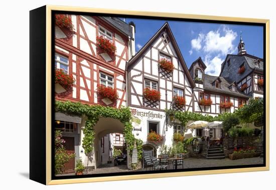 Half-Timbered Houses, City Centre, Beilstein, Moselle River, Rhineland-Palatinate, Germany-Chris Seba-Framed Premier Image Canvas