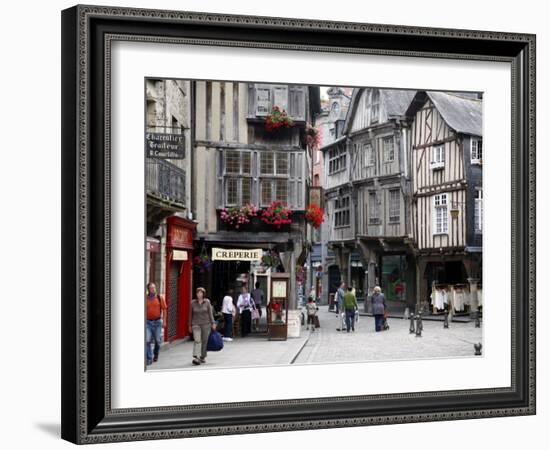 Half Timbered Houses in the Old Town of Dinan, Brittany, France, Europe-Levy Yadid-Framed Photographic Print