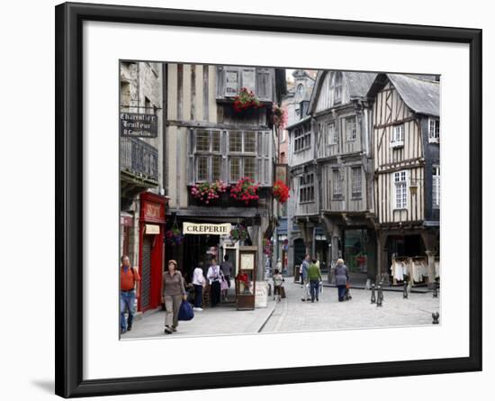 Half Timbered Houses in the Old Town of Dinan, Brittany, France, Europe-Levy Yadid-Framed Photographic Print