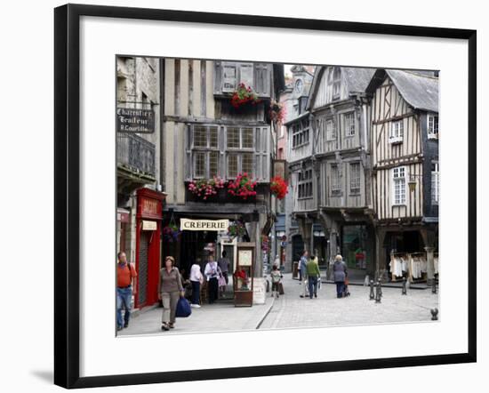 Half Timbered Houses in the Old Town of Dinan, Brittany, France, Europe-Levy Yadid-Framed Photographic Print