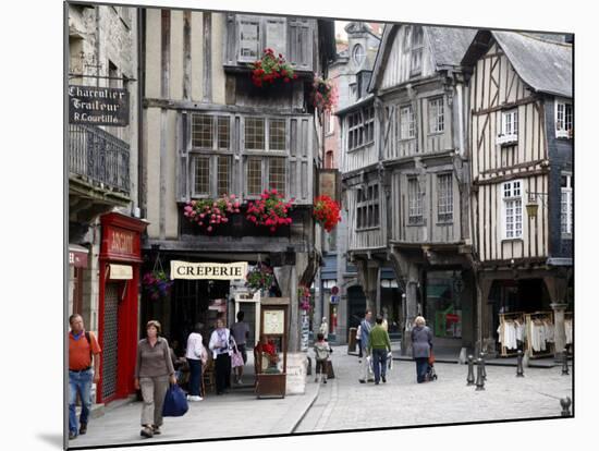 Half Timbered Houses in the Old Town of Dinan, Brittany, France, Europe-Levy Yadid-Mounted Photographic Print