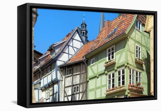 Half-Timbered Houses, Quedlinburg, UNESCO World Heritage Site, Harz, Saxony-Anhalt, Germany, Europe-G & M Therin-Weise-Framed Premier Image Canvas