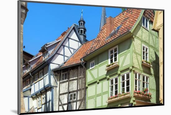 Half-Timbered Houses, Quedlinburg, UNESCO World Heritage Site, Harz, Saxony-Anhalt, Germany, Europe-G & M Therin-Weise-Mounted Photographic Print