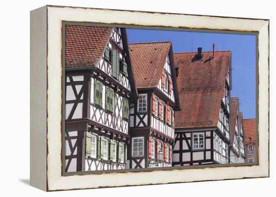 Half-Timbered Houses, Schorndorf, Schurwald Wooded Mountain Range, Baden Wurttemberg, Germany-Markus Lange-Framed Premier Image Canvas