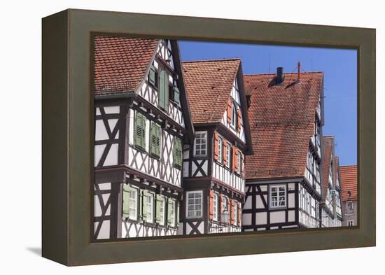 Half-Timbered Houses, Schorndorf, Schurwald Wooded Mountain Range, Baden Wurttemberg, Germany-Markus Lange-Framed Premier Image Canvas