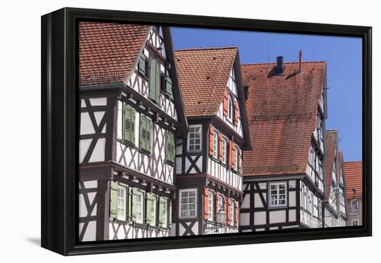 Half-Timbered Houses, Schorndorf, Schurwald Wooded Mountain Range, Baden Wurttemberg, Germany-Markus Lange-Framed Premier Image Canvas