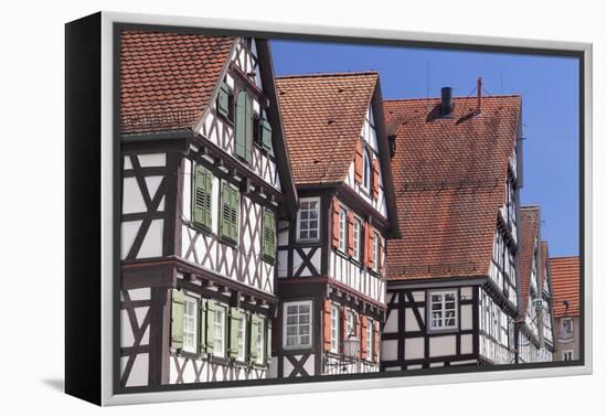 Half-Timbered Houses, Schorndorf, Schurwald Wooded Mountain Range, Baden Wurttemberg, Germany-Markus Lange-Framed Premier Image Canvas