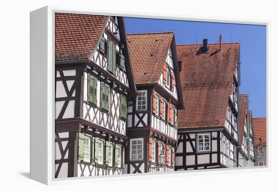 Half-Timbered Houses, Schorndorf, Schurwald Wooded Mountain Range, Baden Wurttemberg, Germany-Markus Lange-Framed Premier Image Canvas
